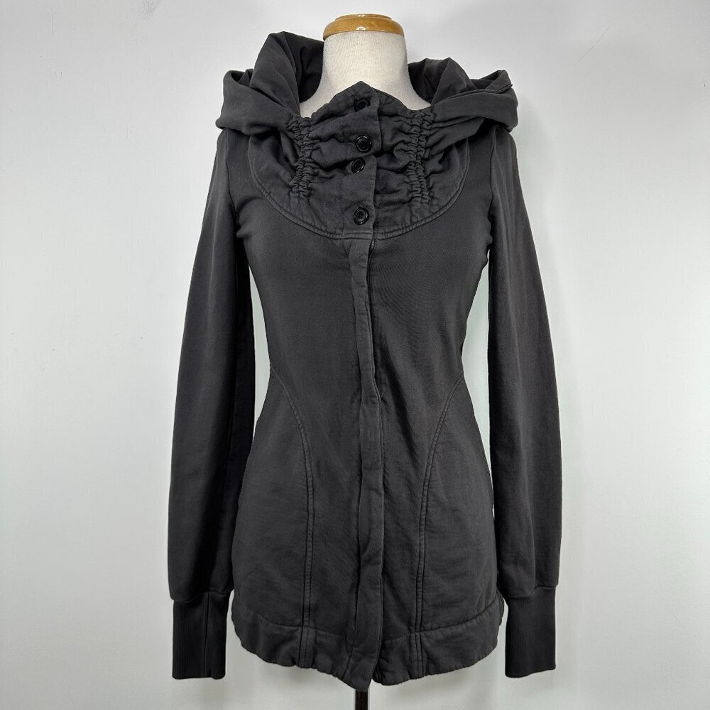 Prairie Underground Classic Mid Cloak Hoodie Gray Full Zip Size Small